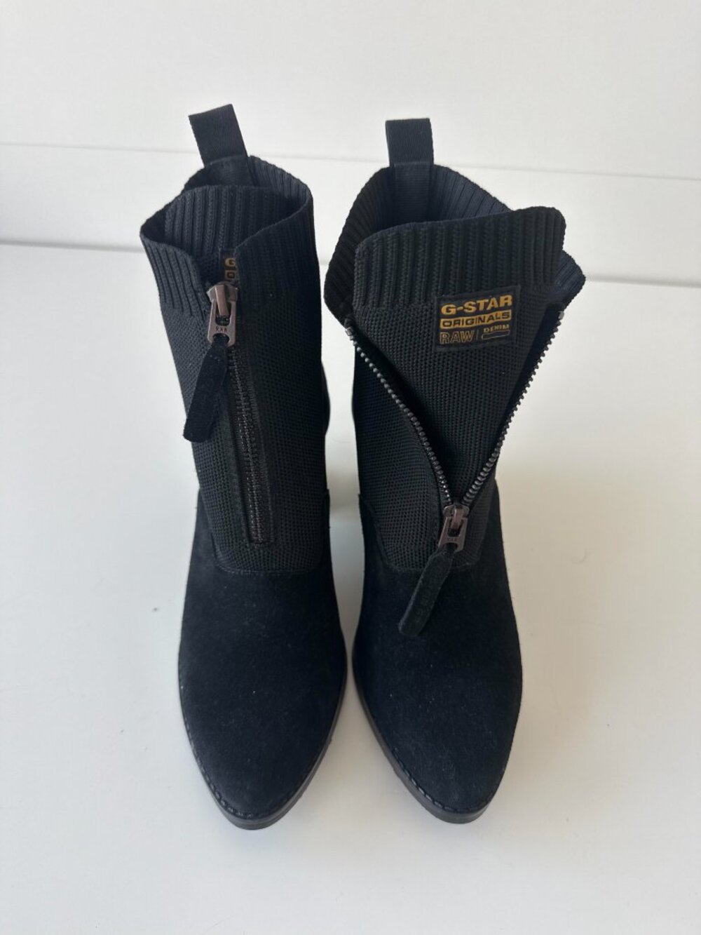 G-Star RAW Tacoma Zip Suede & Ribbed Knit Sock Booties Size 38 (US 7) NIB